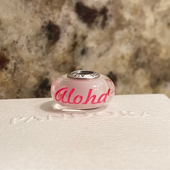 Pandora Hawaii Exclusive Aloha Cherry Blossom Flower Murano Charm RARE - Picture 4 of 8